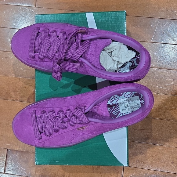 Puma Women's Vibrant Violet Suede Sneakers With Gummy Sole - Picture 3 of 10